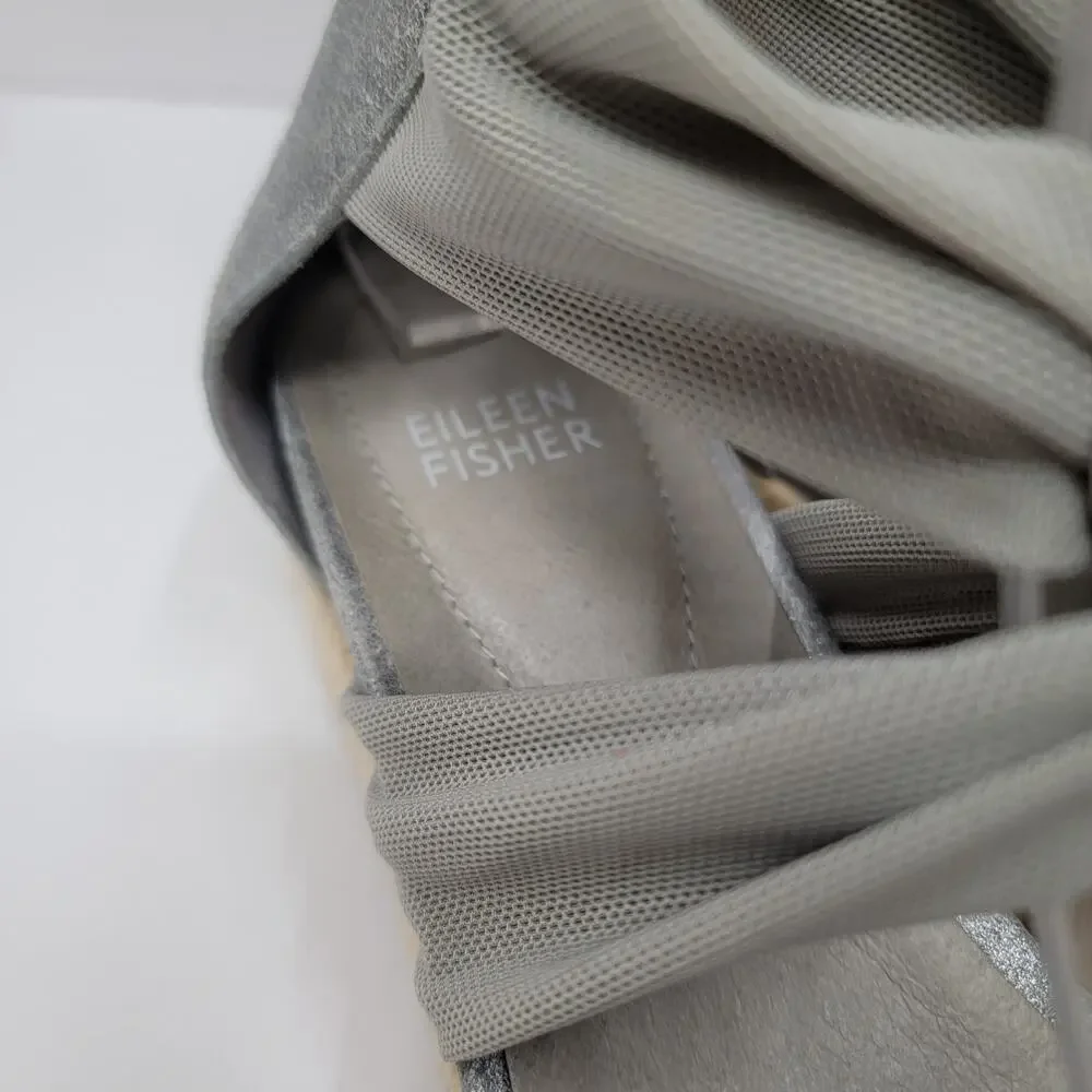 EILEEN FISHER METALLIC ZOE PLATFORM SHOES, 7 1/2